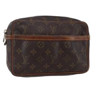 LOUIS VUITTON Monogram Compiegne 23 Clutch Bag M51847 LV Auth bs30217